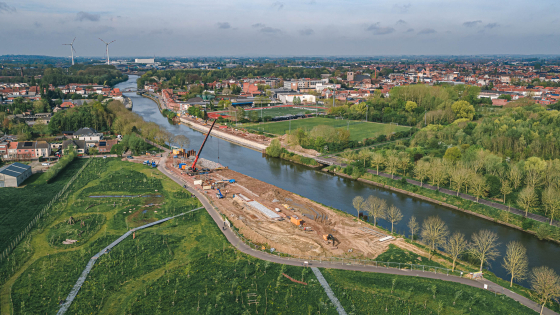 Fietsbrug Menen © De Vlaamse Waterweg / Westshot 